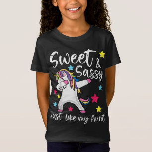 Sassy Like My Aunt Unicorn Cute Matching Auntie an T-Shirt