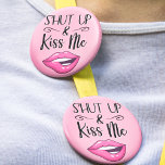 Sassy Lips Shut Up and Kiss Me 6 Cm Round Badge<br><div class="desc">Add a playful touch to your style with this sassy "Shut Up and Kiss Me" pin button featuring a cheeky cartoon illustration of a woman's lips wearing vibrant magenta lipstick,  playfully biting her lips. This sassy accessory is perfect for expressing your bold and flirty side.</div>