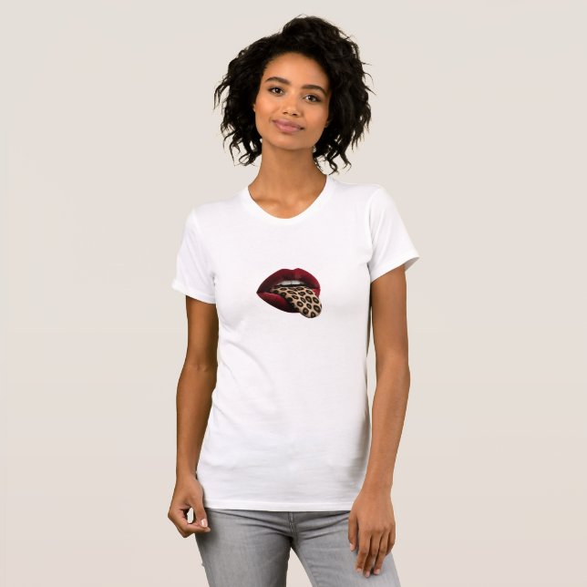 Sassy Lips & Tongue Out Graphic Tee (Front Full)