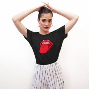 SASSY LIPS TONGUE STICKING OUT T-SHIRTS