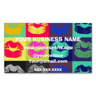 Sassy Lips Tri Colours Magnetic Business Card