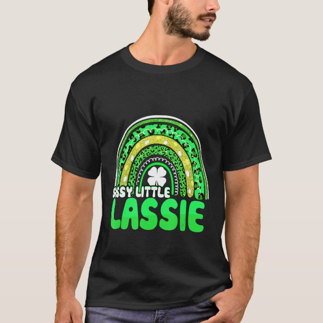 Sassy Little Lassie Boho Leopard Rainbow St Patric T-Shirt (Front)