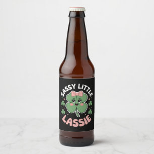 Sassy Little Lassie Funny St Patrick's Day Beer Bottle Label