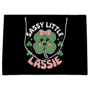 Sassy Little Lassie Funny St Patrick's Day Large Gift Bag