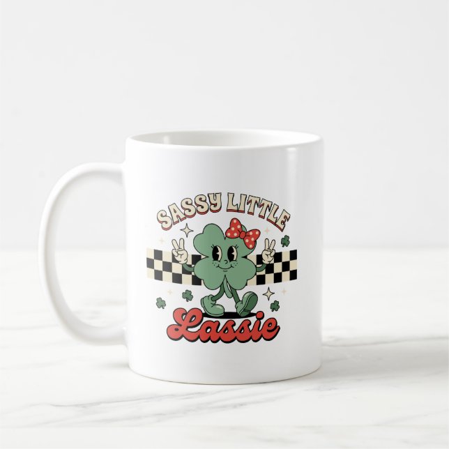 Sassy Little Lassie St Patricks Day Saint Pattys Coffee Mug (Left)
