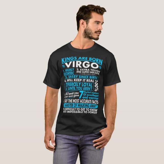 Sassy Loyal Kings Are Born Virgo Zodiac Tshirt (Front Full)