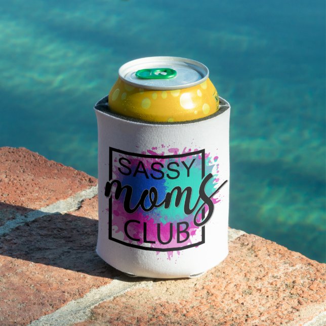 Sassy moms club colourful humourous can cooler (In Situ Pool)