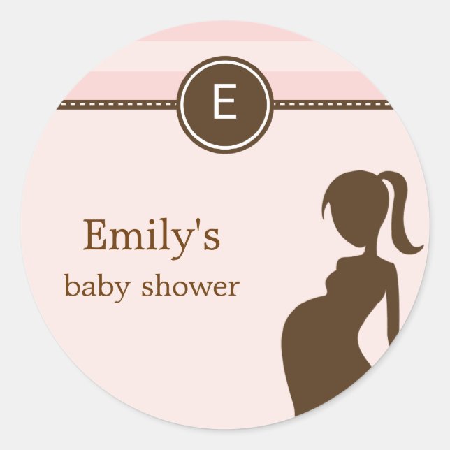 Sassy Mum Baby Shower Favour Sticker - Pink (Front)