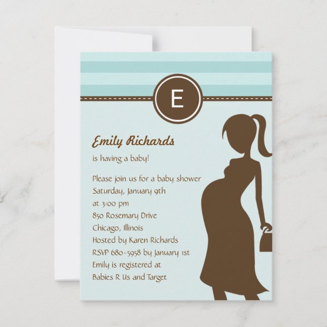 Sassy Mum Baby Shower Invitation - Blue (Front)