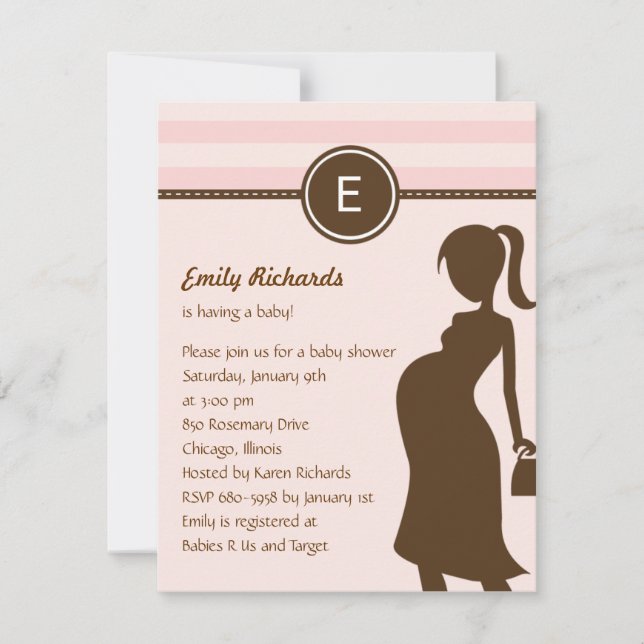 Sassy Mum Baby Shower Invitation - Pink (Front)