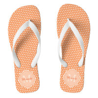 Sassy Orange Polka Dots Monogram With Name