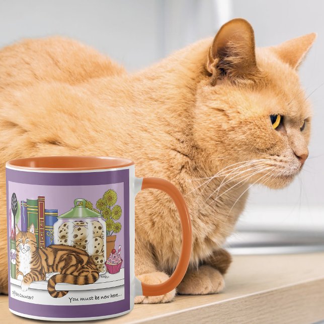 Sassy Orange Tabby Kitchen Counter Top Cat Funny Mug (Creator Uploaded)