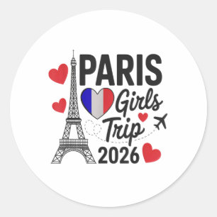 Sassy Paris Girls Trip 2026 Vacation Kids Reunion Classic Round Sticker