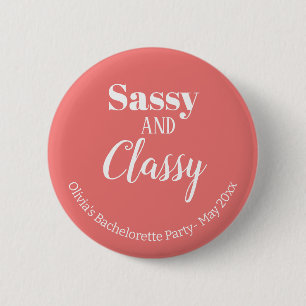Sassy Pink Bachelorette Party 6 Cm Round Badge