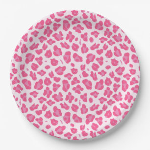 Sassy Pink on Pink Leopard Print Paper Plate