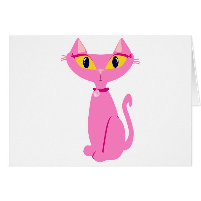 Sassy Pink Retro Cat (Front Horizontal)