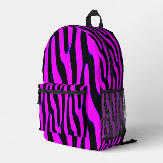 Sassy Pink Wild Animal Printed Backpack (Back Corner Right)