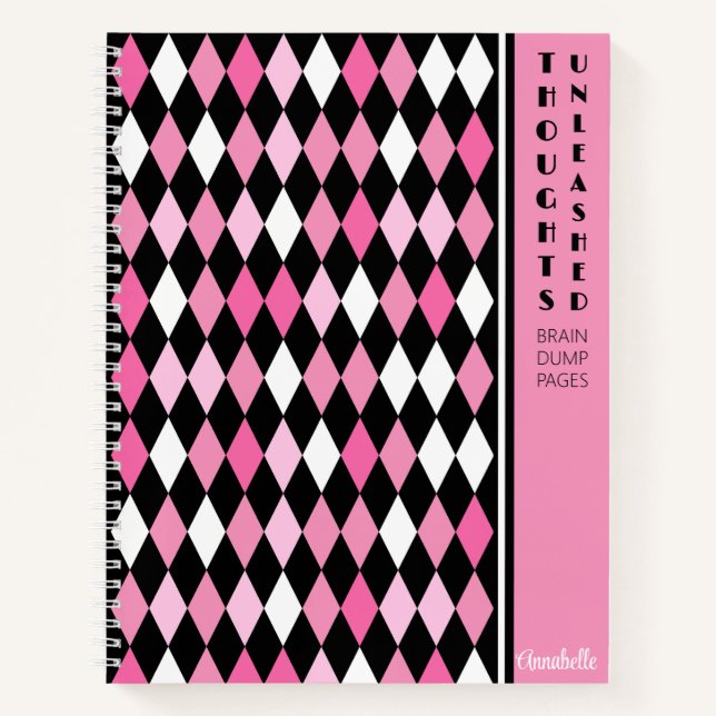 Sassy Pinkista Thoughts Unleashed Spiral Notebook (Front)