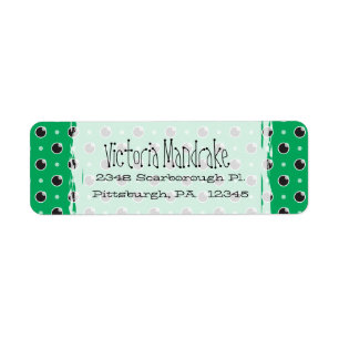 Sassy Polka Dots Return Address Label - Green