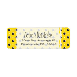 Sassy Polka Dots Return Address Label - Yellow