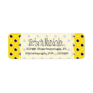 Sassy Polka Dots Return Address Label - Yellow