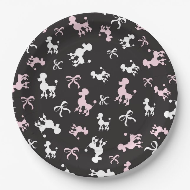 Sassy Poodles Paper Plate (Front)