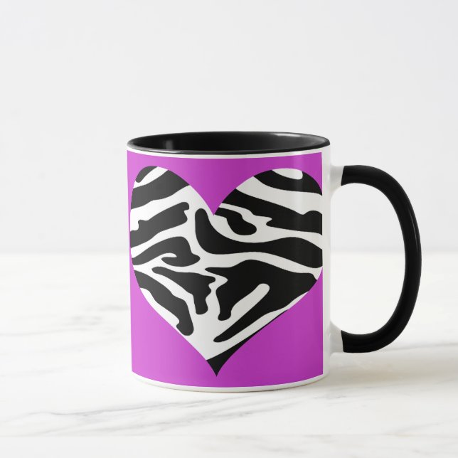 Sassy Posh Purple  & Zebra Heart Mug (Right)