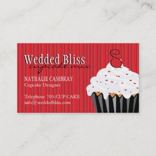 Sassy Red and Black Cupcake Business Card