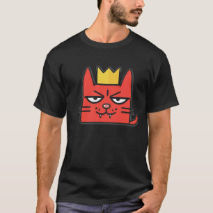 Sassy Red Cat King – Cool Cartoon Cat Face with T-Shirt
