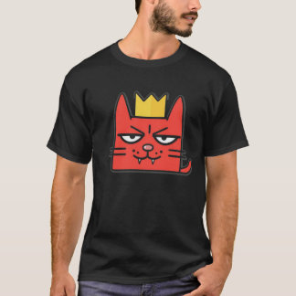 Sassy Red Cat King – Cool Cartoon Cat Face with  T-Shirt