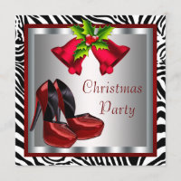 Sassy Red High Heel Shoes Zebra Christmas Party