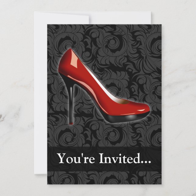 Sassy Red Shoe Invitation (Front)