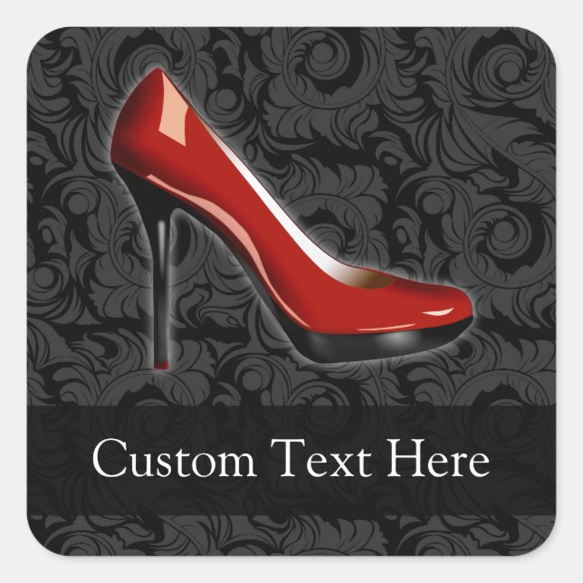 Sassy Red Shoe Square Sticker (Front)