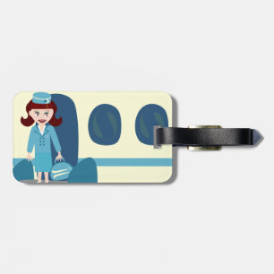 Sassy Retro Stewardess Travel Tag