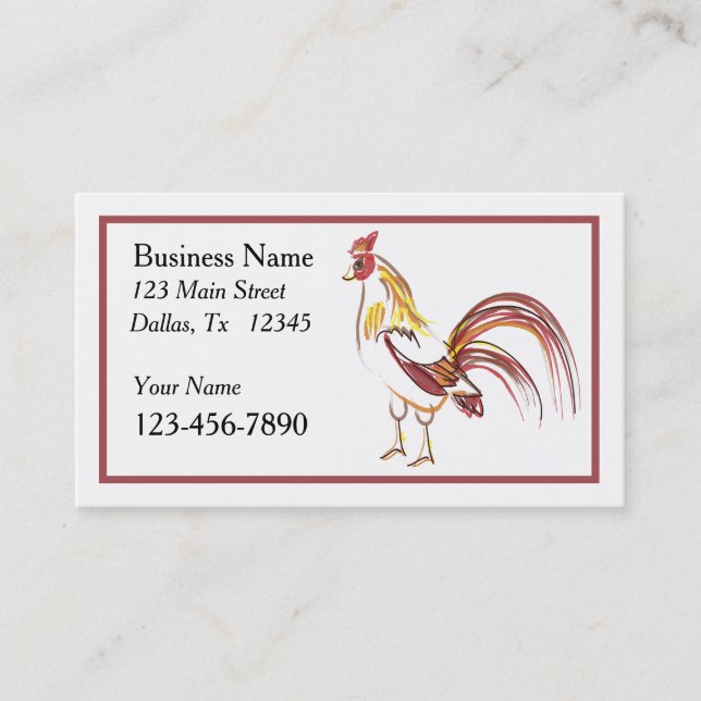 Sassy Rooster Business Card (Front)