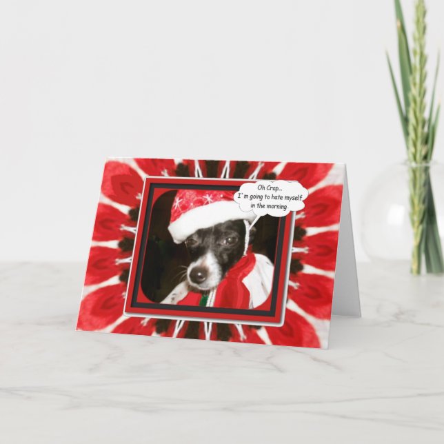 Sassy Santa Dog Holiday Card (Front)