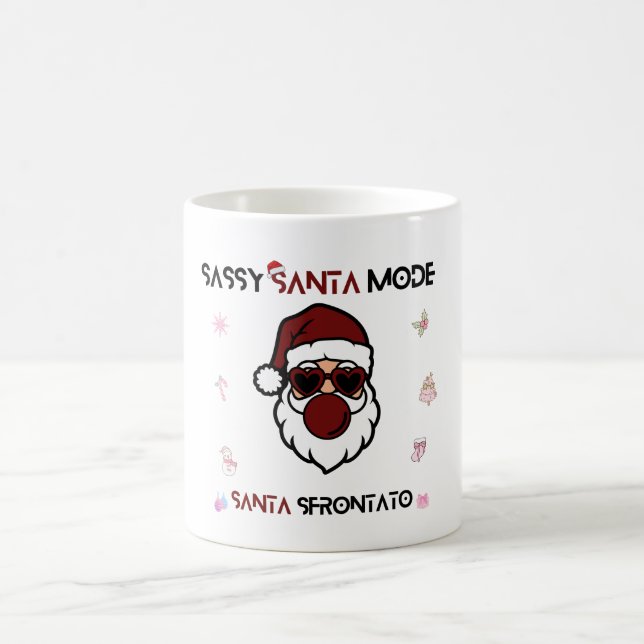 Sassy Santa Mode – Bilingual Christmas Design  Coffee Mug (Center)