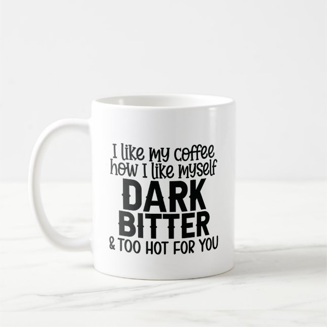 sassy sarcasm black typography coffee mug (Left)