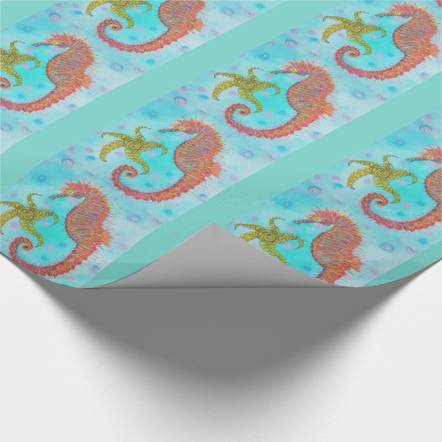 Sassy Sea Horse Wrapping Paper (Corner)