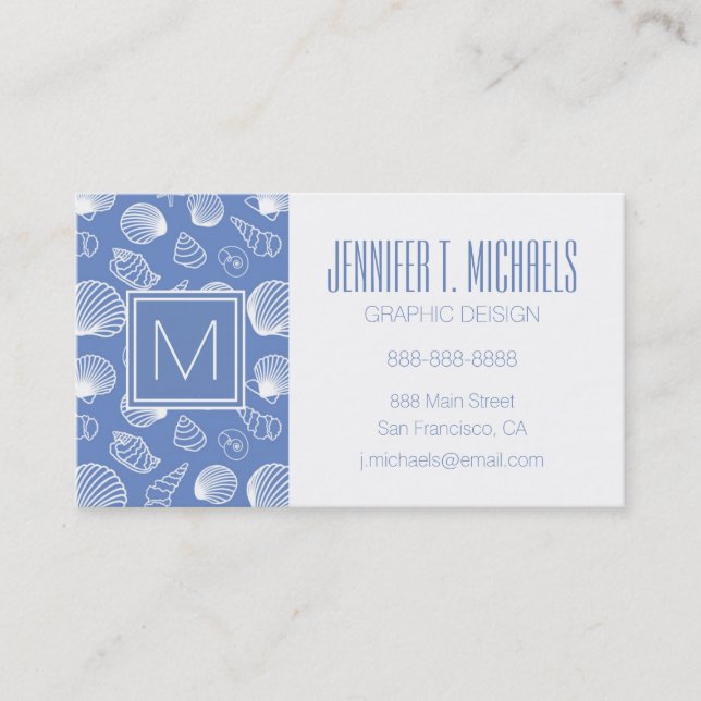 Sassy Seashell Pattern Business Card (Front)