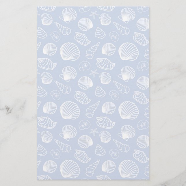 Sassy Seashell Pattern Stationery (Front)