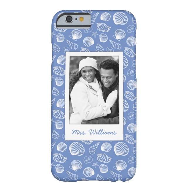 Sassy Seashell Pattern | Your Photo & Name Case-Mate iPhone Case (Back)