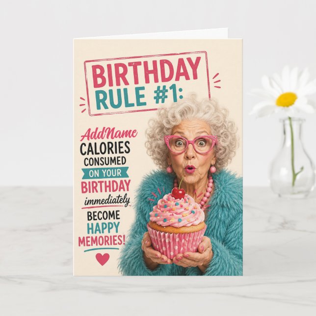Sassy Senior Birthday - Add Name Card (Small Plant)