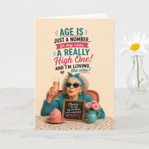 Sassy Senior Birthday Age is Just a Number Card
