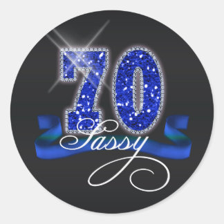 Sassy Seventy Sparkle ID191 Classic Round Sticker