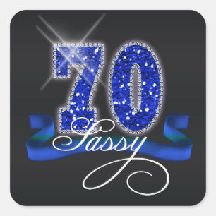 Sassy Seventy Sparkle ID191 Square Sticker