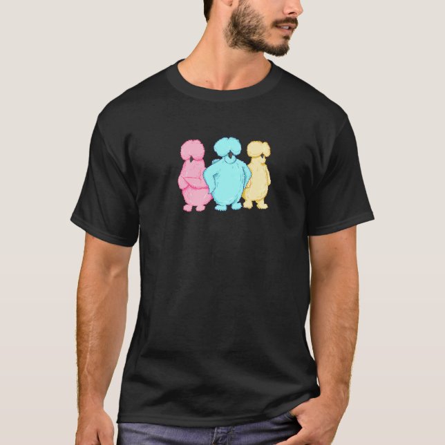 Sassy Silkie Chickens Three Pastel Colours T-Shirt (Front)