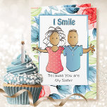 Sassy Sister Funny Saying Ethnic Cartoon Birthday Card<br><div class="desc">Does your sister enjoy a good laugh? This sassy and funny birthday card has a great punch line to put a smile on her face</div>