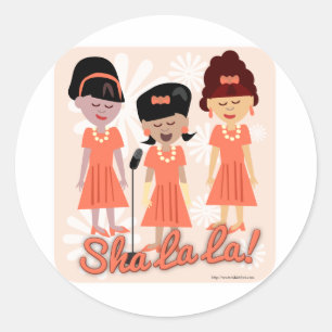 Sassy Sixties Girl Group Classic Round Sticker