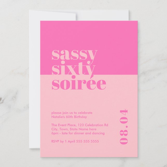 Sassy Sixty Soirée 60th Birthday Invitation (Front)